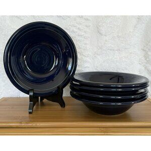 Cobalt Blue Fiesta Modern Small Soup/cereal Bowls 6.5 Inch x 1.75 Inch Set Of 5